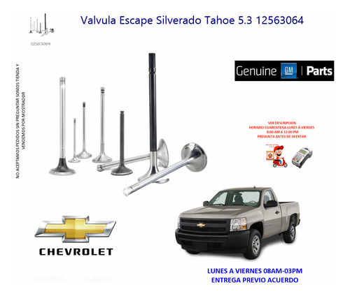 Valvula Escape Chevrolet Silverado 5.3 Foto 2