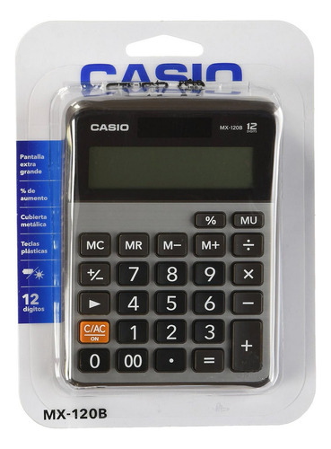 Calculadora Casio Mx-120b Solar 12 Dígitos + Pila