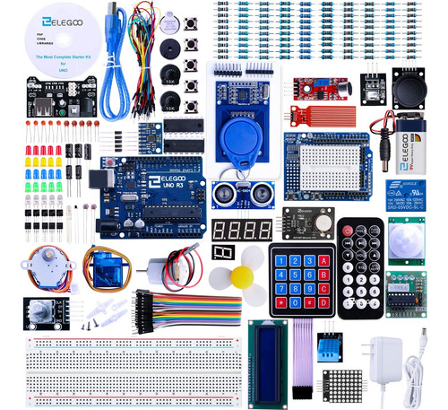 Kit Arduino Uno R3 Completo Con Tutorial 63 Piezas