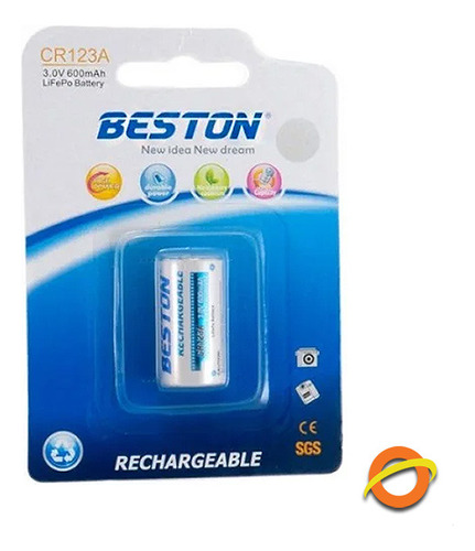 Pila Bateria Beston Cr123a 3v 600mah Litio Recargable