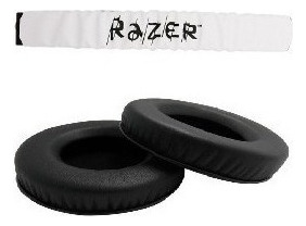 Kit Par Espumas Almofadas + Headband Compatível Razer Kraken