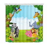 Cortina De Ducha Selva Infantil 72x72 Waterproof