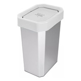 Caneca Plástica 26l Blanco- Reciclable Con Tapa Vaiven