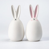 Conejos Blancos De Cerámica Conejito De Pascua Conejos Decor