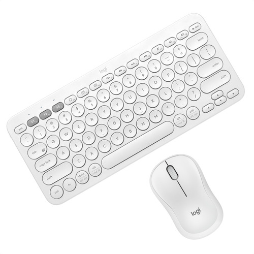 Logitech Teclado K380 Bt + Mouse Wireless M220 Silent, Blanc