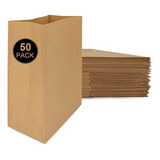 Pack Sacos De Papel Kraft 13x24x7cm Con Fuelle 50unidades