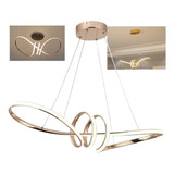 Lustre Pendente Moderno Led Infinito Dourado 3x1 Anéis Luxo