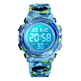 Reloj Niños Deportivo Led Contra Agua Camuflaje Militar Nado