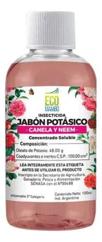 Jabón Potásico + Neem + Canela 100 Ml. / Eco Mambo