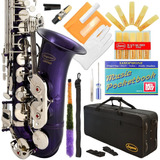 Saxofon Alto Purpura Lazarro Con Funda Y Accesorios (xmp)
