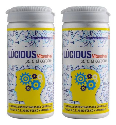 Lucidus Vitaminas B1 B2 B6 B9 B12 C D3 E Vy 2x30.  Cerebro