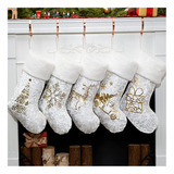 Bhd Beauty White Christmas Stockings Set 5 Xmas Stockings  .