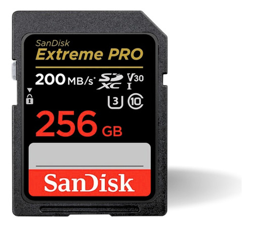 Cartao Memoria Sandisk Sdxc Extreme Pro U3 4k 200mb/s 256gb