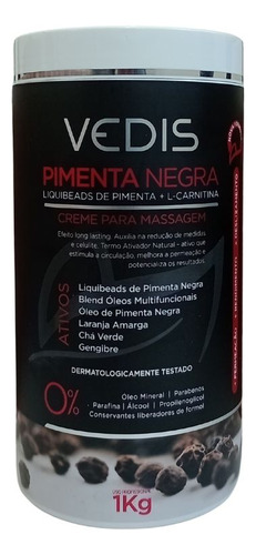 Creme De Massagem Pimenta Negra Vedis 1kg