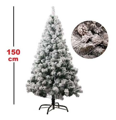 Árvore De Natal 1.50 Metros Com Neve Luxo 450 Galhos Cor Neve-luxo