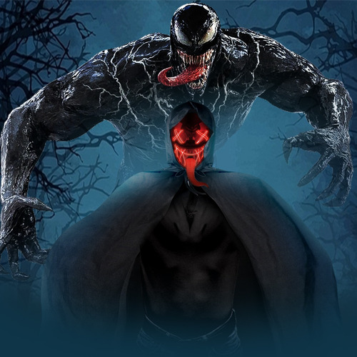 Máscara Luz Led La Purga Venom Halloween Decoración Y Capa