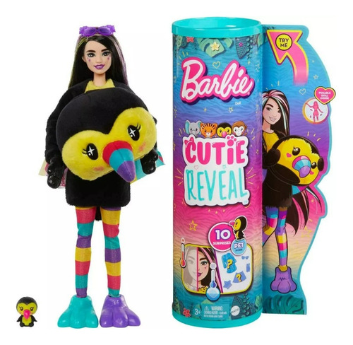 Barbie Cutie Reveal Muñeca Disfraz Tucan 10 Sorpresas.