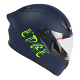 Casco Para Moto Edge Infantil Champion  Azul Mate Talla L (53 - 54 Cm)