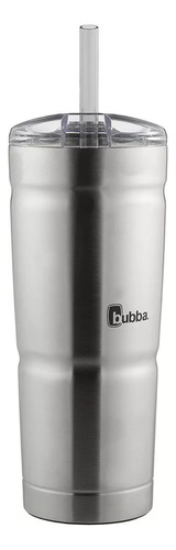 Bubba, Vaso Botella Termo Acero Inox. Con Tapa Popote 710 Ml Acero Inoxidable Cepillado