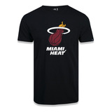 Camiseta New Era Miami Heat Basic Logo Nba Preto