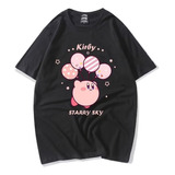 Bonita Camiseta De Algodón Estampado Kirby Globo Volando