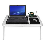Mesa Portátil Notebook Laptop Plegable Con Ventiladores Color Blanco Con Negro
