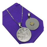 Dije Medalla Tetragramaton Pentagrama 7 Metales Acero 00552
