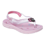 Chinelo Infantil Feminino Ortopé Acqua Joaninha Com Glitter