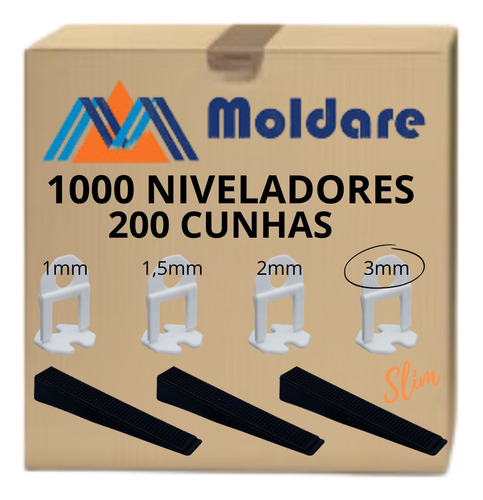 1000 Nivelador + 200 Cunha Moldare Para Porcelanatos E Pisos