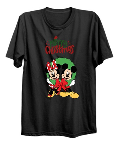 Polera Mickey Y Minnie Navidad 1