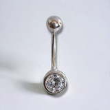 Piercing Umbigo Zircônia Prata 925