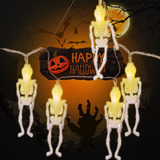 Guirnalda Luces Decoración Halloween 20 Esqueletos Cotillón