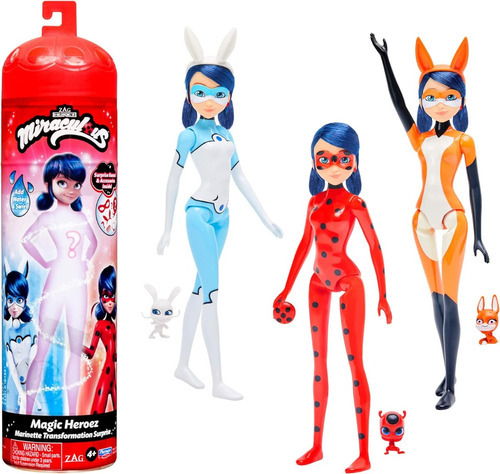 Color Reveal Miraculous Lady Bug Magic Heroez +3accesorios