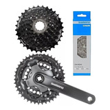 Kit Grupo Relação Shimano 24v Pedivela Corrente Cassete K7