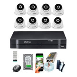 Kit 8 Câmeras Intelbras 3220d Full Hd Audio Som Microfone