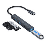 Hub Usb De 4 Puertos, Adaptador Multipuerto Con Puerto Usb 3