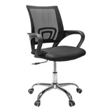 Silla De Oficina Ejecutiva Ergonómica Negra Con Base Cromada