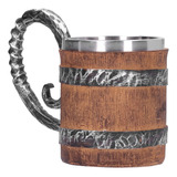 Taza De Resina Con Barril De Roble Personalizado Viking Vint