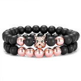 Pulsera Manilla Brazalete Piedras Naturales Lobo Para Hombre