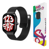 Pulseira De Aço Milanese Dupla Compativel Com Amazfit Gts 4 Gts 3 Gts 2 Gts 1 Gts4 Mini Gts2 Mini Bip U Bip S Bip 3 Bip Lite Gtr Mini Gtr 42mm Huawei Gt2 42mm Gt3 42mm Gt4 42mm - Cor Preto