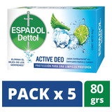 Espadol Jabon Active Deo Pack X 5 80gr