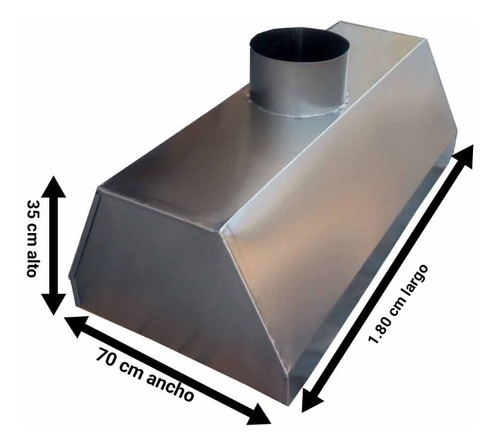 Campana Acero Inoxidable Con Extractor Tubo Axial De 4