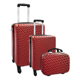 Kit Mala De Viagem 3 Peças Winth Bpm75013k Cor Vermelho 75013k