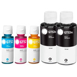 Tinta Hp Gt53 Xl Negro 135ml X2 + Colores 70ml 52 Black 53xl