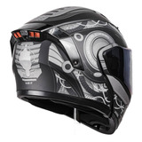 Casco Motociclista Kov Estelar Cyborg Negro Gris Certificado Tamaño Del Casco Xxl