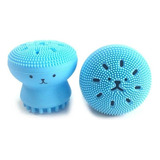 Esponja De Silicone Limpeza Facial Esfoliante Polvo-azul