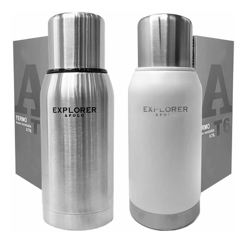 Termo Acero Inoxidable Explorer 750 Ml Pico Cebador Blanco C