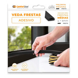 Veda Frestas Auto Adesivo Porta Janelas 4mm Preto - 6 Metros Cor Preto 4mm