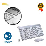 Kit Teclado Mouse Sem Fio Wireless Norma Abnt2 Para Notebook