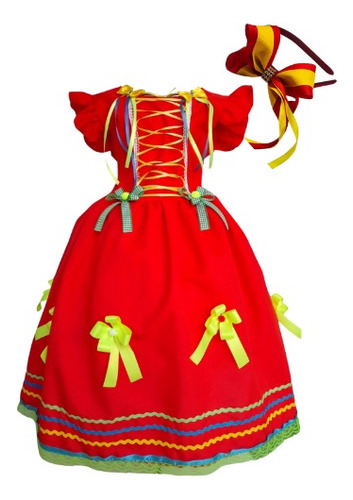 Vestido Caipira Infantil,vestido De Festa Junina Luxinho